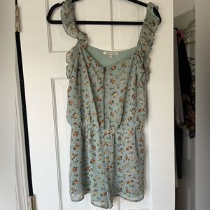 Lucca Couture blue floral short romper - size S